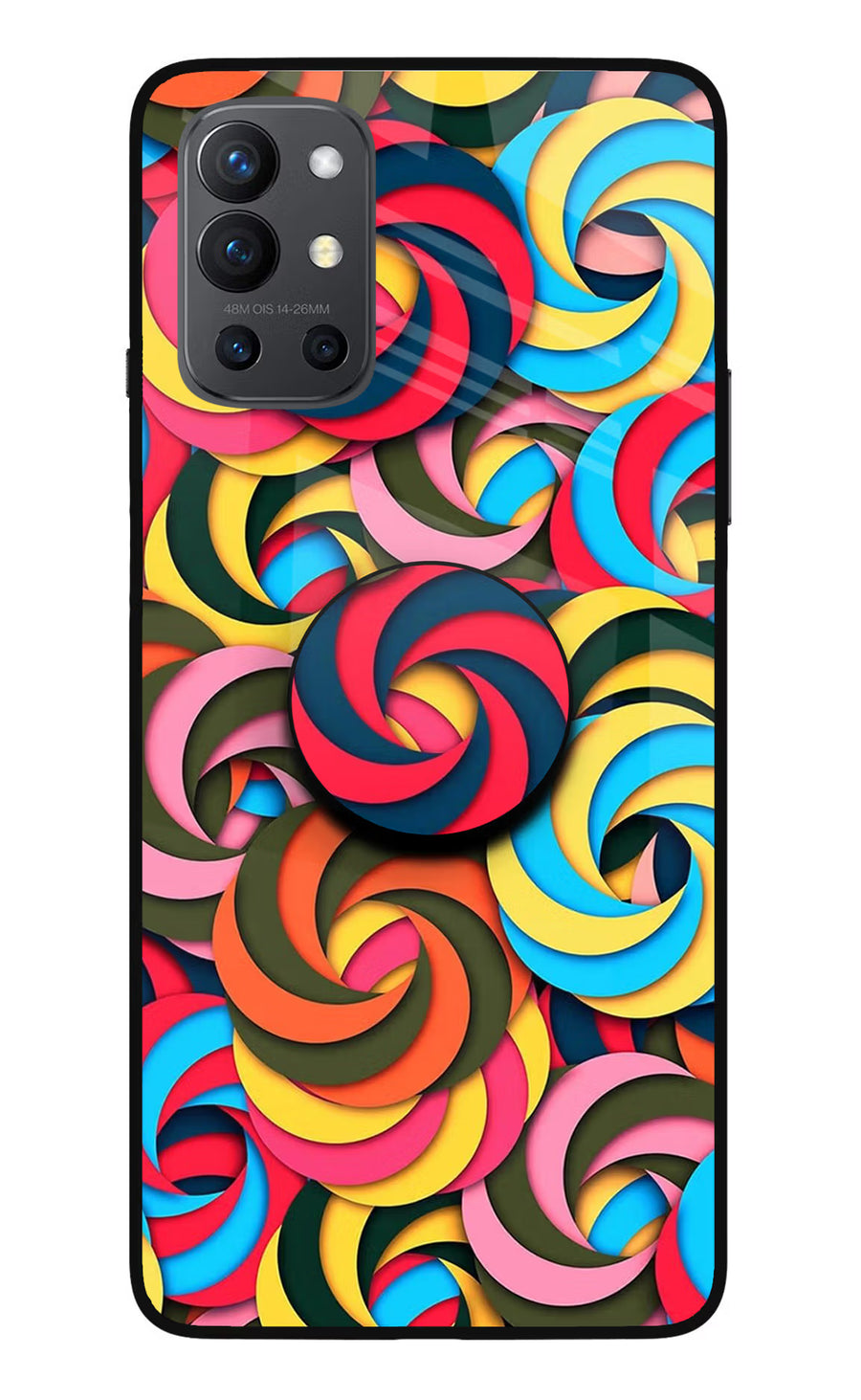 Spiral Pattern Oneplus 9R Pop Case, Glass case