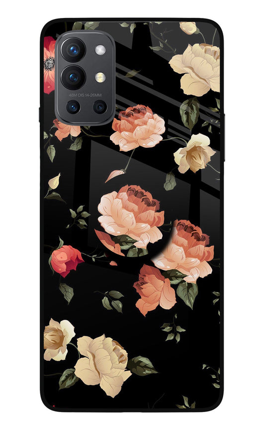 Flowers Oneplus 9R Glass Case