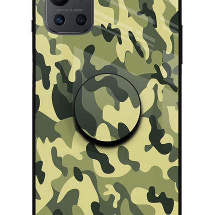 Camouflage Oneplus 9R Glass Case