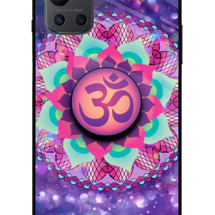 Om Purple Oneplus 9R Glass Case