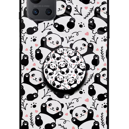Cute Panda Oneplus 9R Glass Case