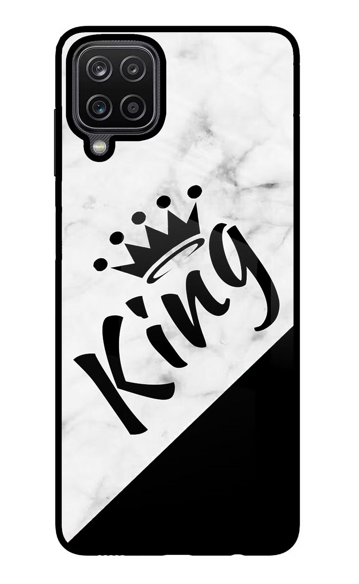 King Samsung M12/F12 Glass Case Back Cover by Casekaro