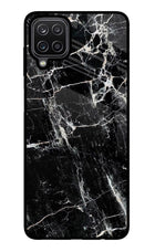 Black Marble Texture Samsung M12/F12 Glass Case