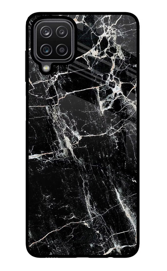 Black Marble Texture Samsung M12/F12 Glass Case