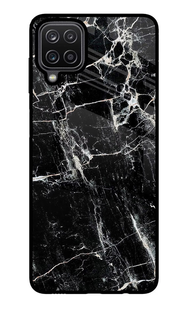 Black Marble Texture Samsung M12/F12 Glass Case