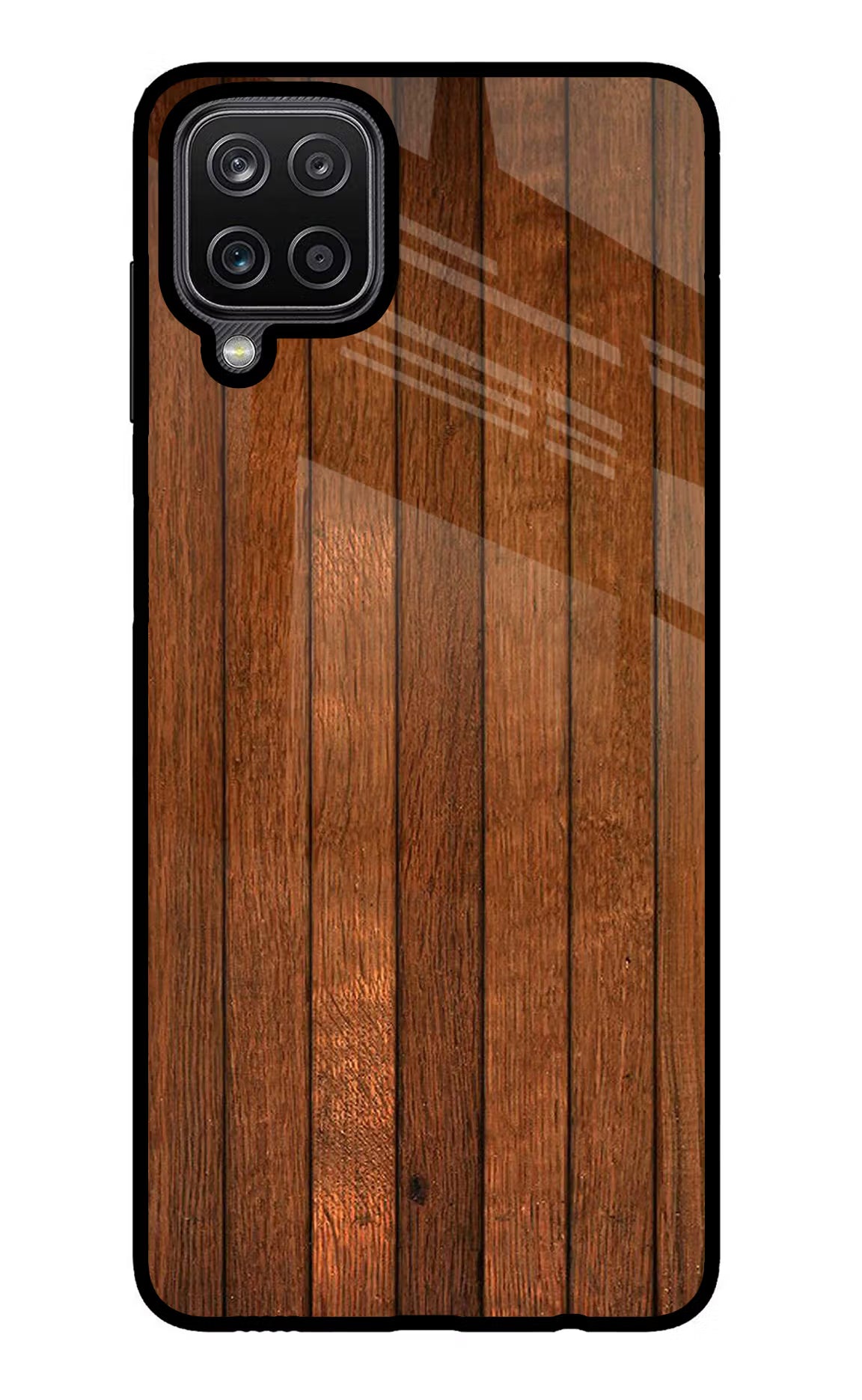 Wooden Artwork Bands Samsung M12/F12 Glass Case Back Cover by Casekaro