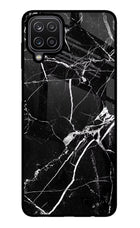 Black Marble Pattern Samsung M12/F12 Glass Case