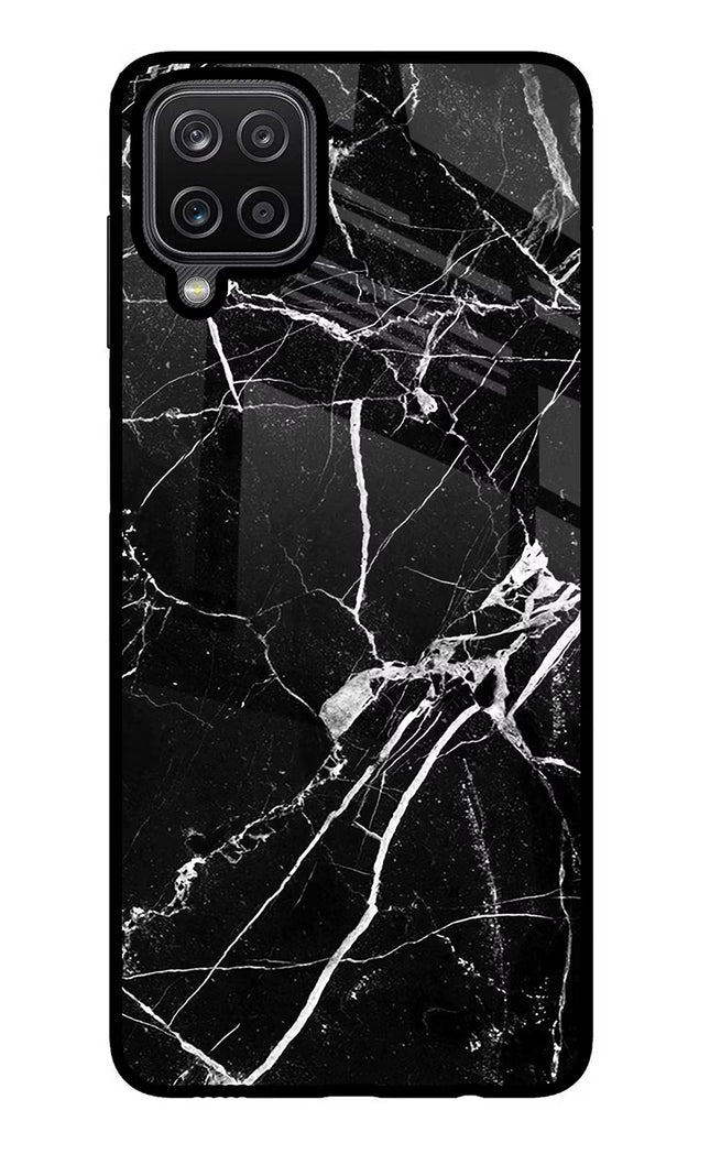 Black Marble Pattern Samsung M12/F12 Glass Case