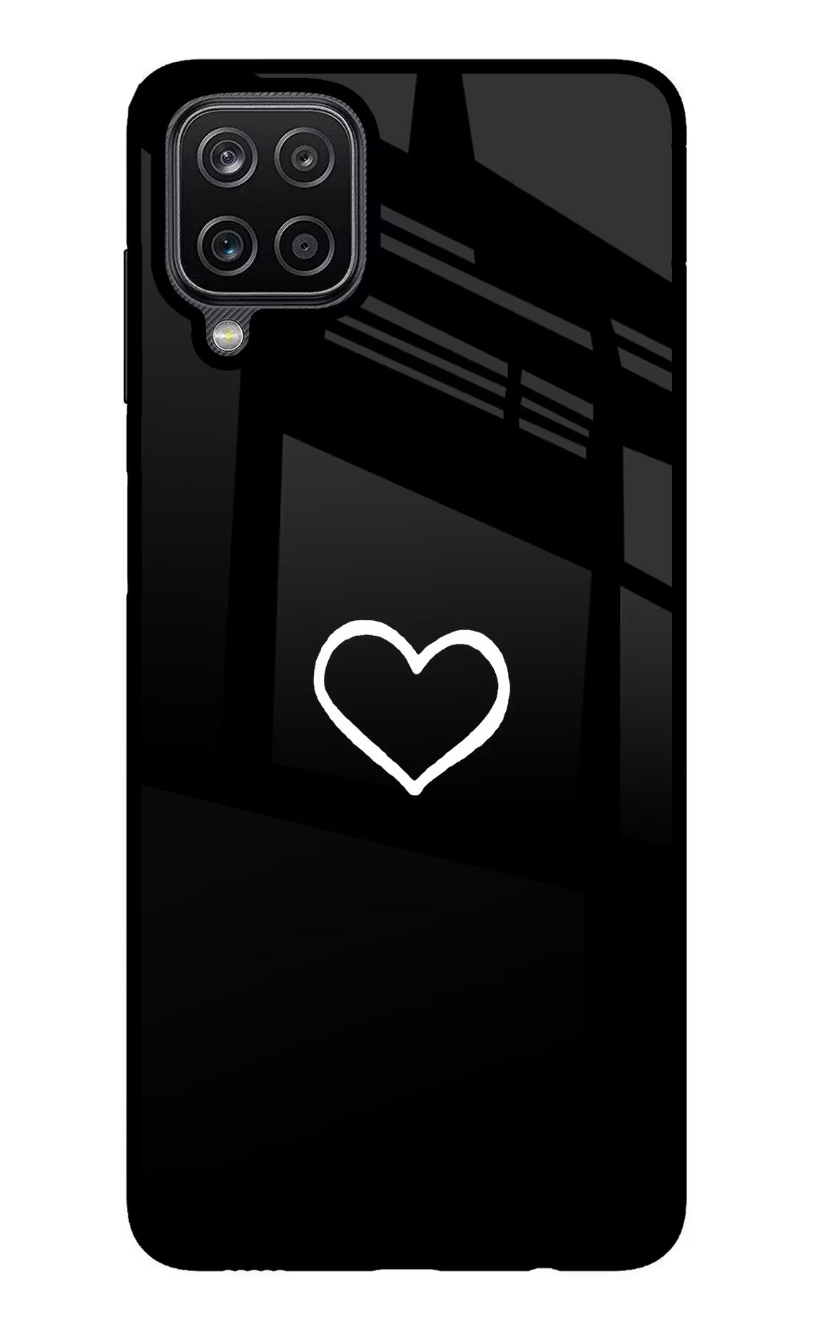 Heart Samsung M12/F12 Glass Case Back Cover by Casekaro