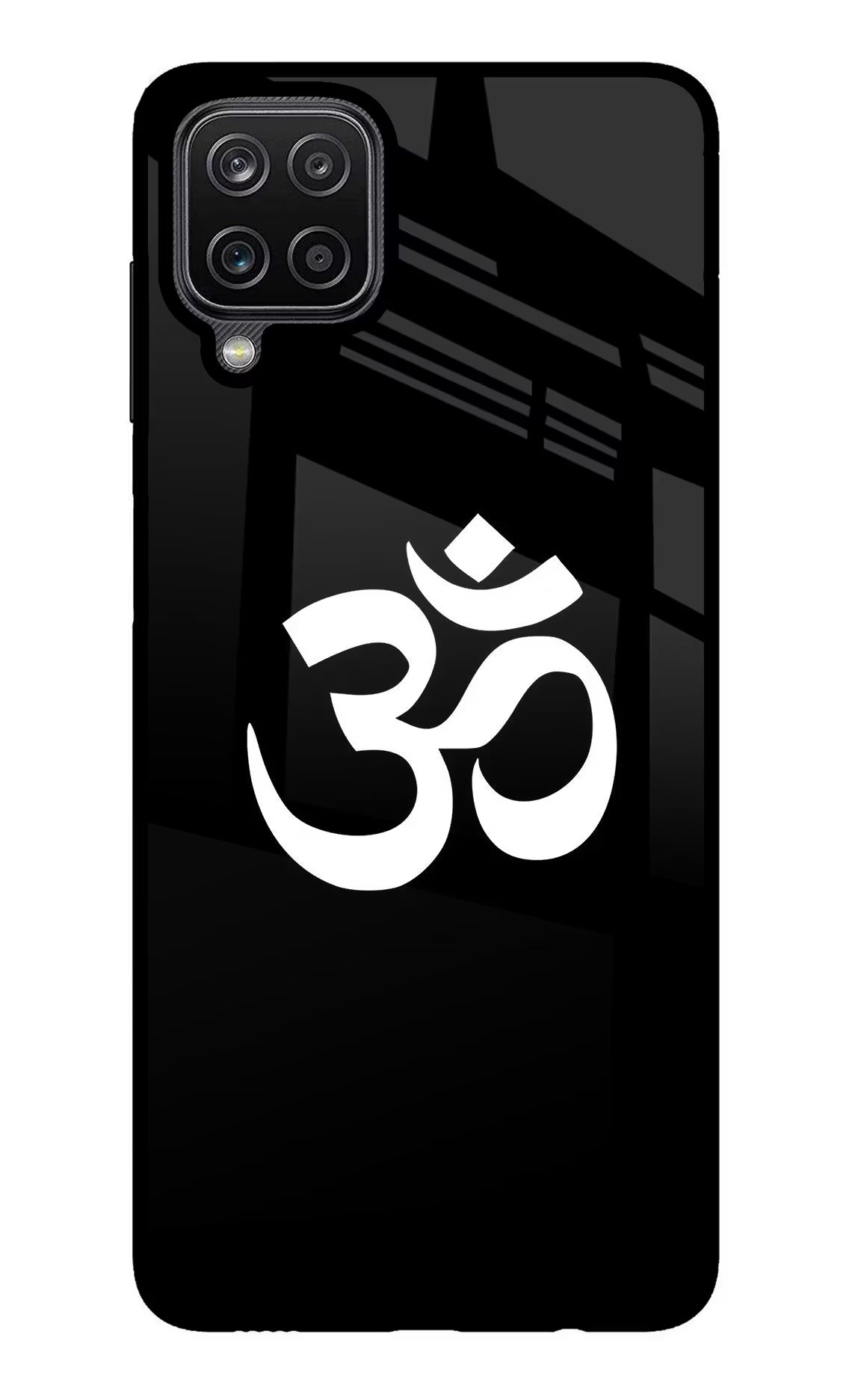 Om Samsung M12/F12 Glass Case Back Cover by Casekaro