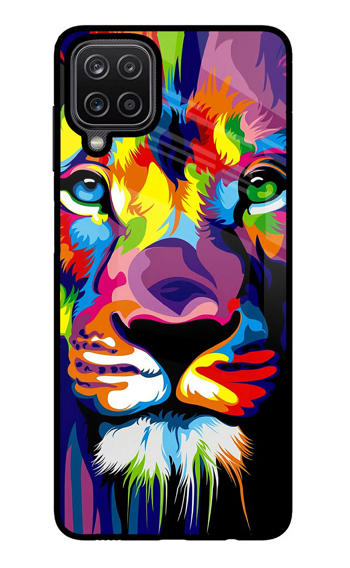 Lion Samsung M12/F12 Glass Case Back Cover by Casekaro