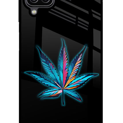 Weed Samsung M12/F12 Glass Case Back Cover by Casekaro