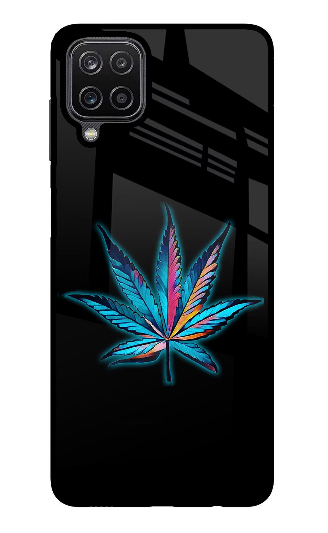 Weed Samsung M12/F12 Glass Case Back Cover by Casekaro