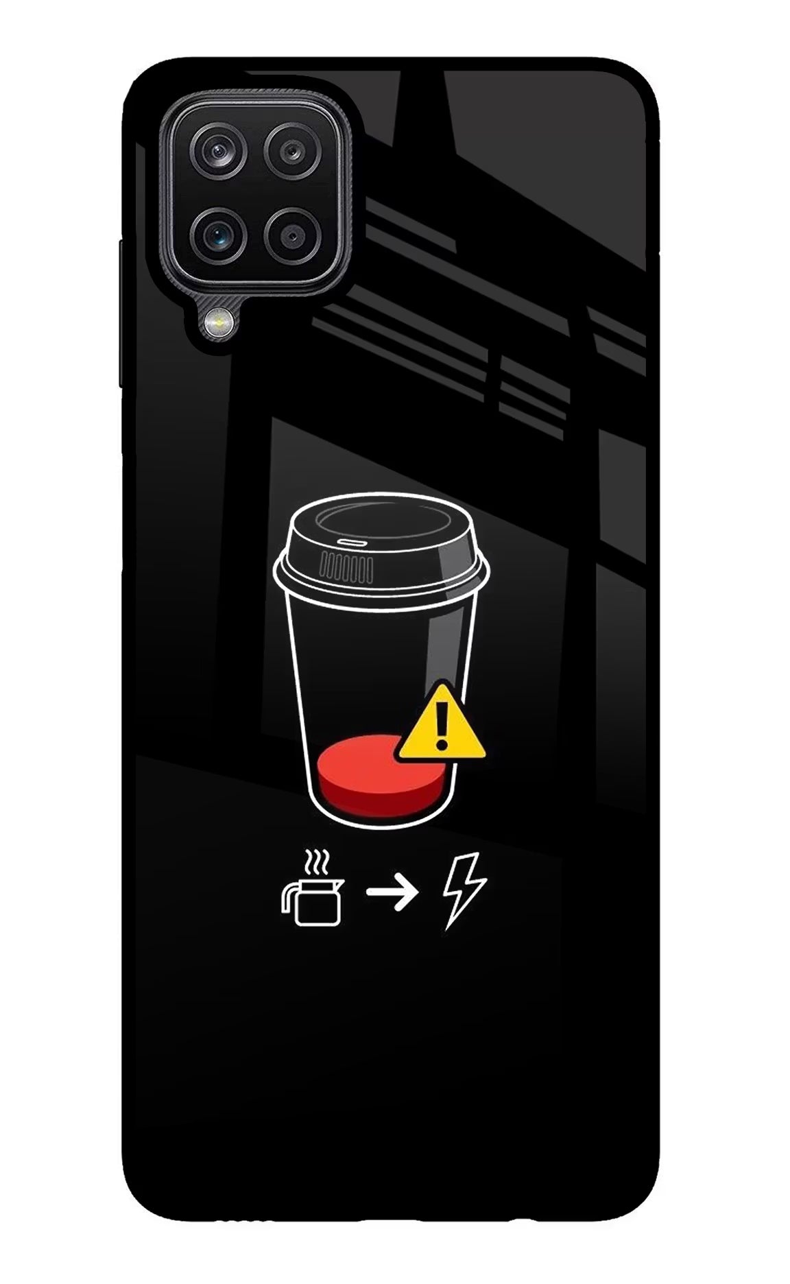 Coffee Samsung M12/F12 Glass Case Back Cover by Casekaro