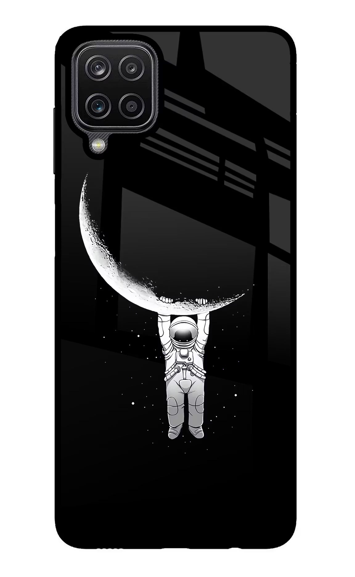 Moon Space Samsung M12/F12 Glass Case Back Cover by Casekaro