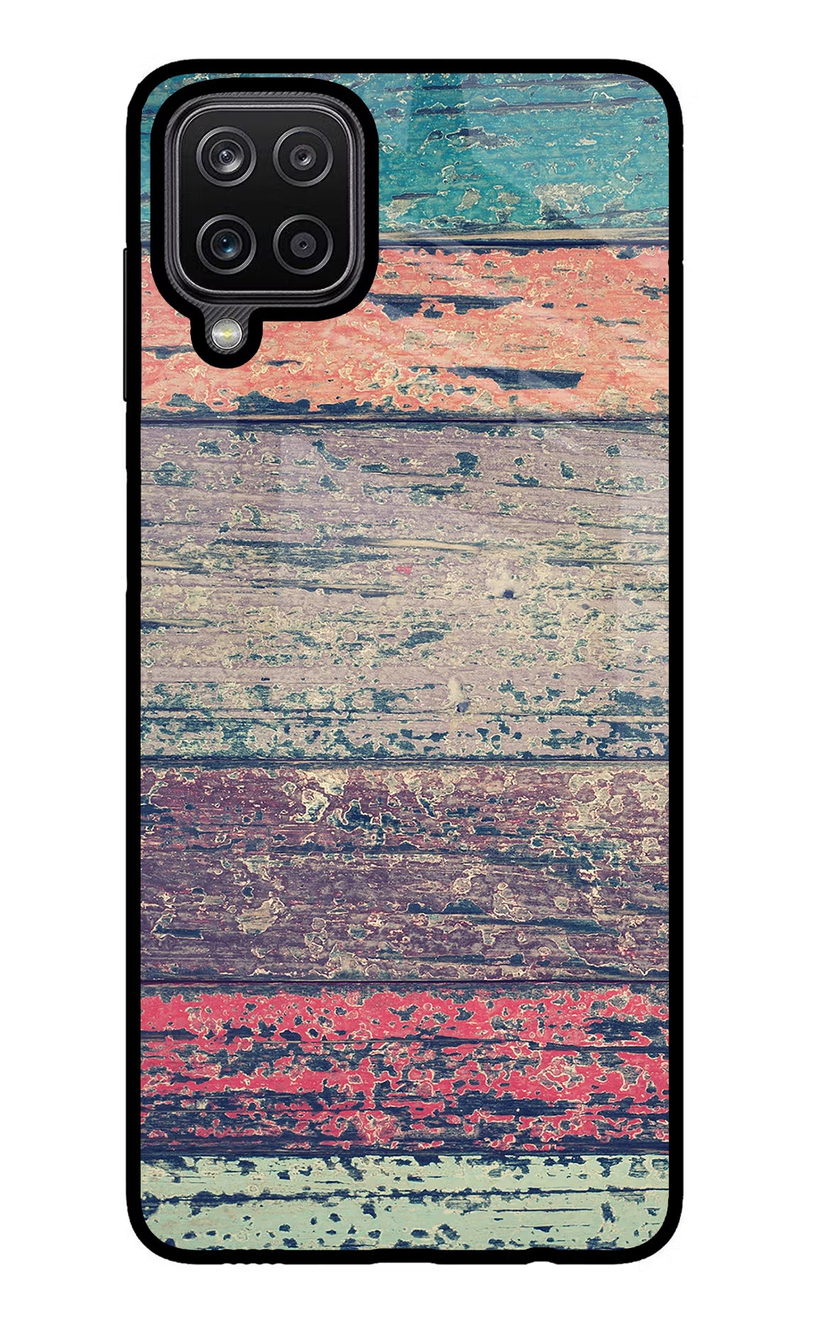 Colourful Wall Samsung M12/F12 Glass Case Back Cover by Casekaro