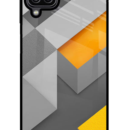 Abstract Samsung M12/F12 Glass Case Back Cover by Casekaro