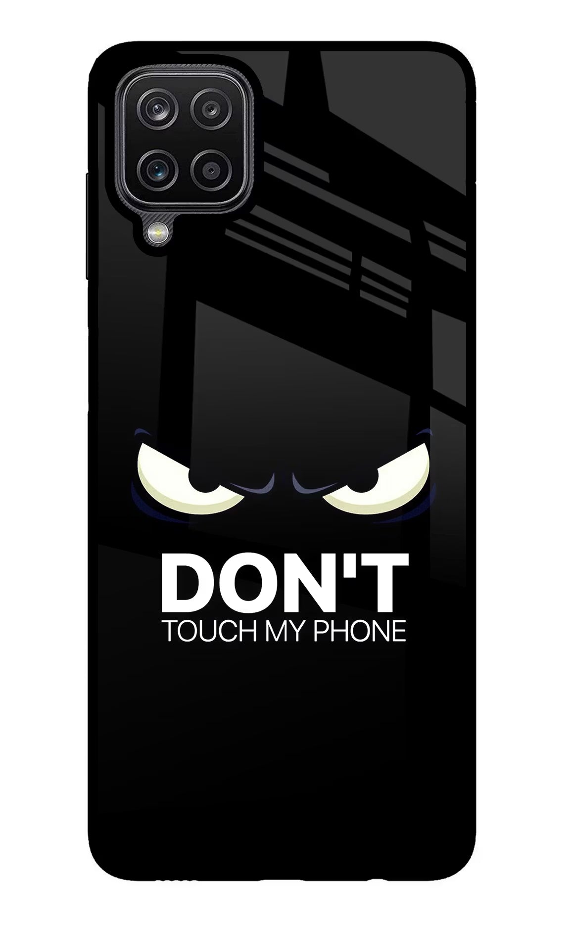Don'T Touch My Phone Samsung M12/F12 Glass Case Back Cover by Casekaro