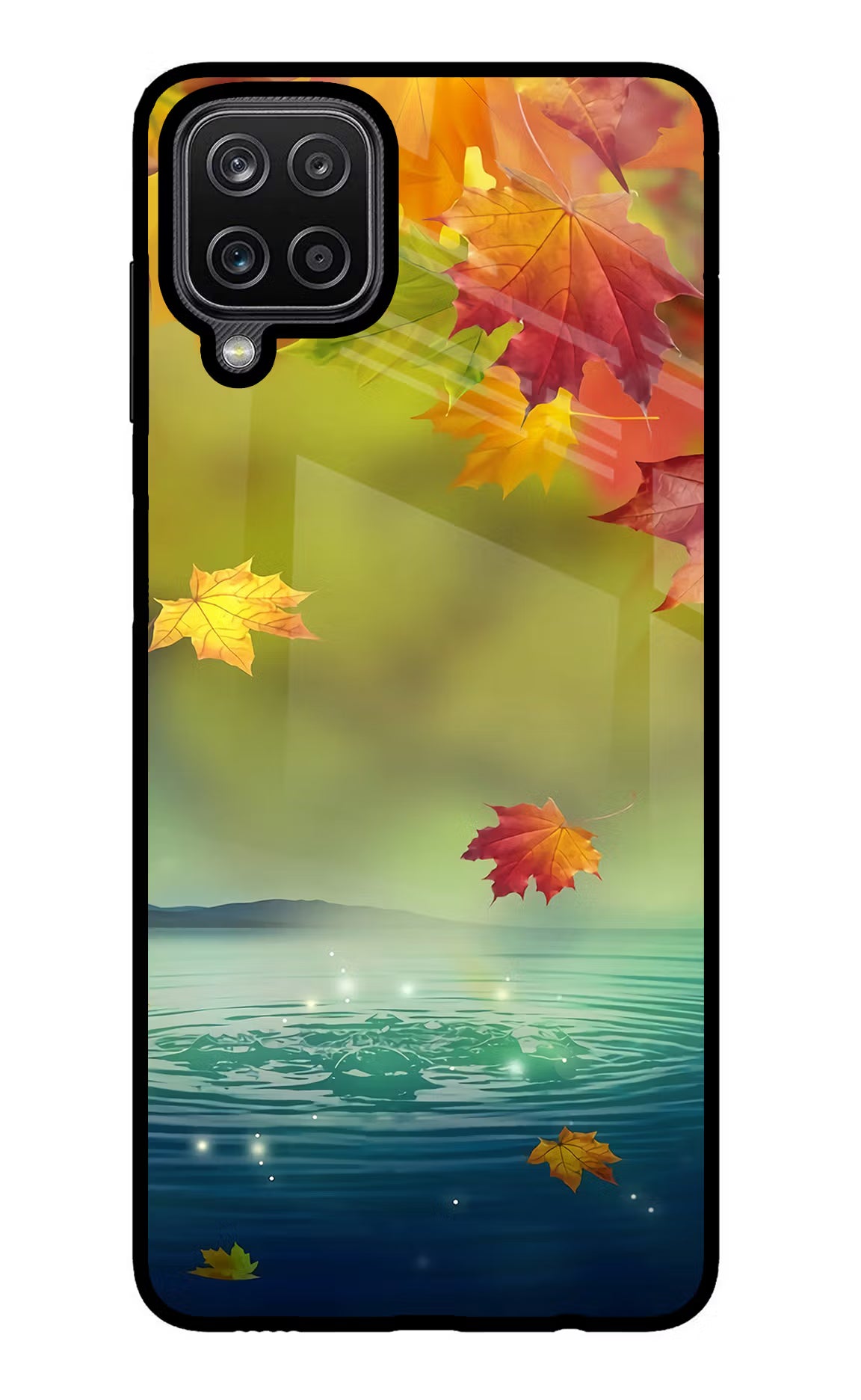 Flowers Samsung M12/F12 Glass Case Back Cover by Casekaro