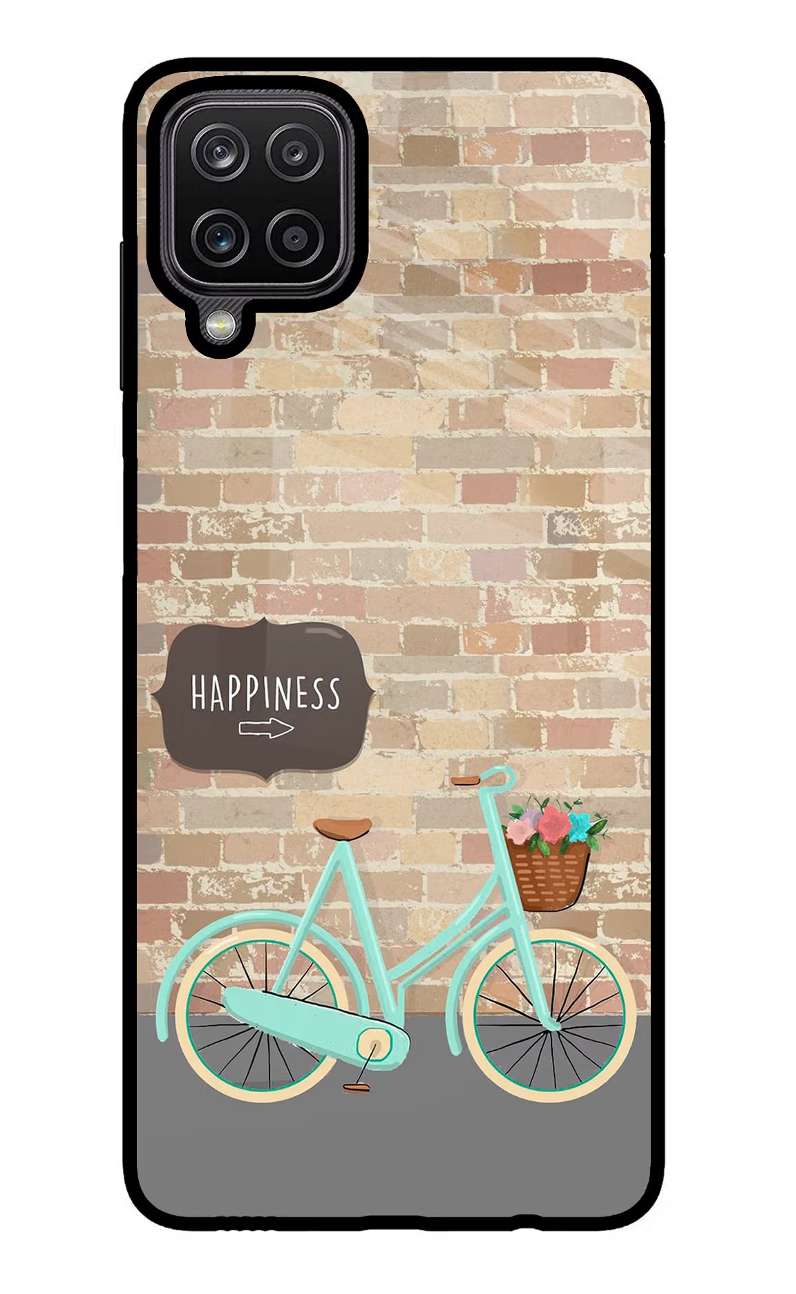 Happiness Artwork Samsung M12/F12 Glass Case Back Cover by Casekaro