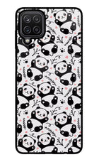 Cute Panda Samsung M12/F12 Glass Case
