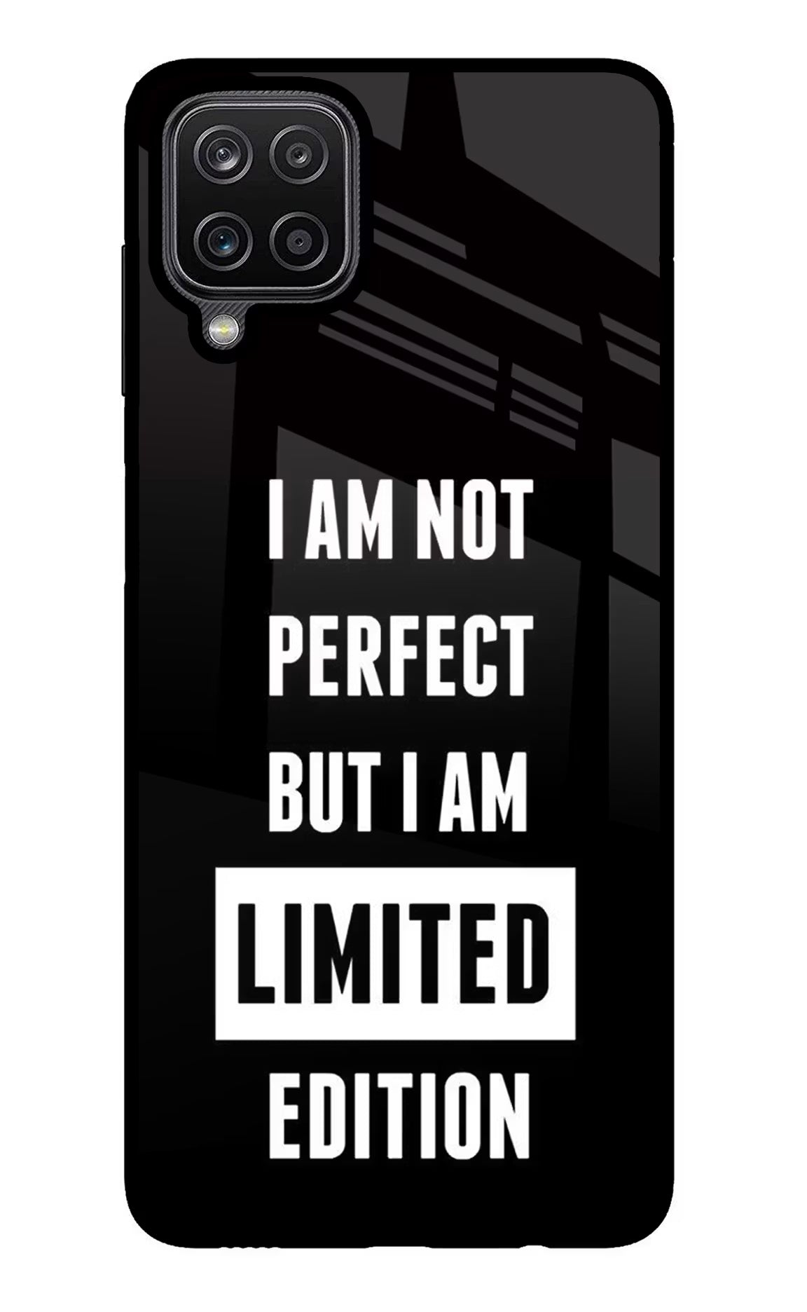 I Am Not Perfect But I Am Limited Edition Samsung M12/F12 Glass Case Back Cover by Casekaro