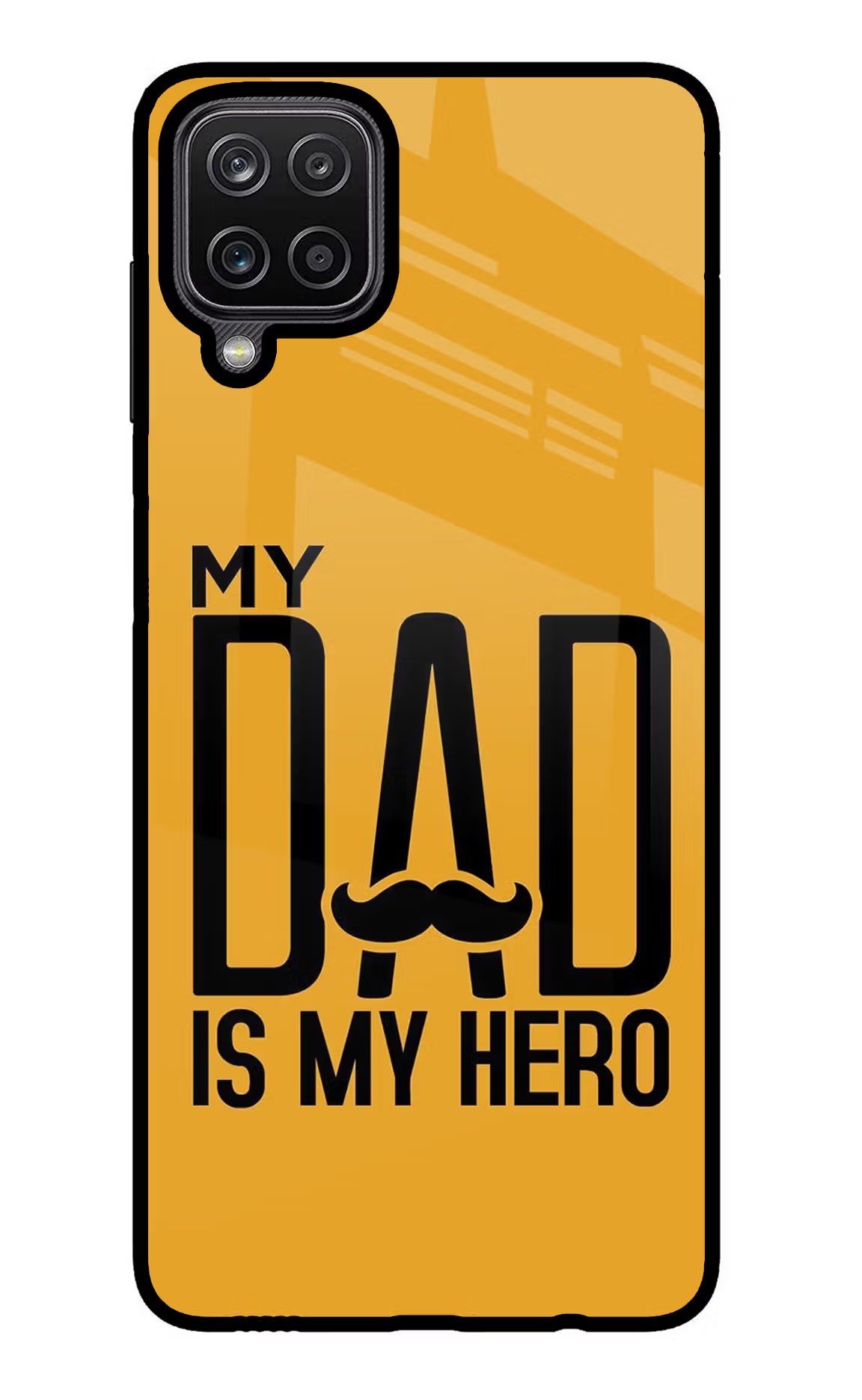 My Dad Is My Hero Samsung M12/F12 Glass Case Back Cover by Casekaro