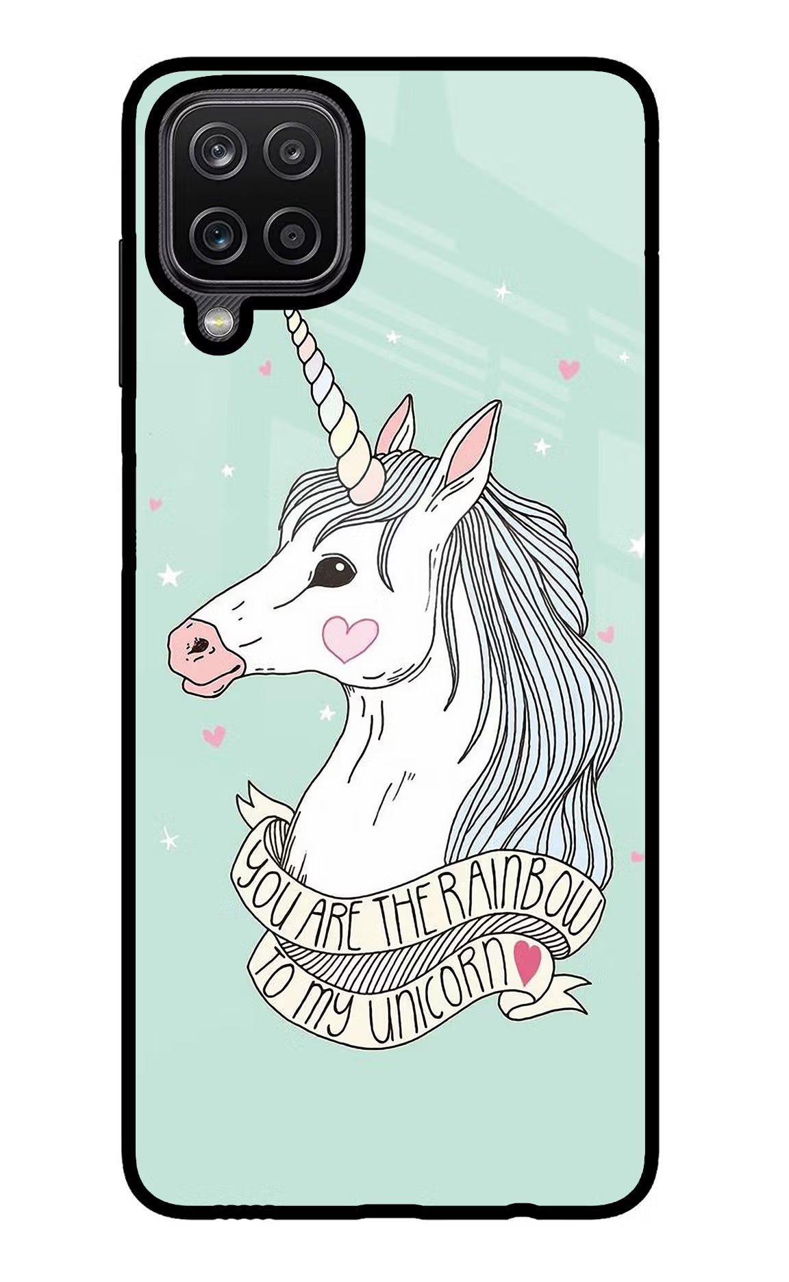 Unicorn Wallpaper Samsung M12/F12 Glass Case Back Cover by Casekaro