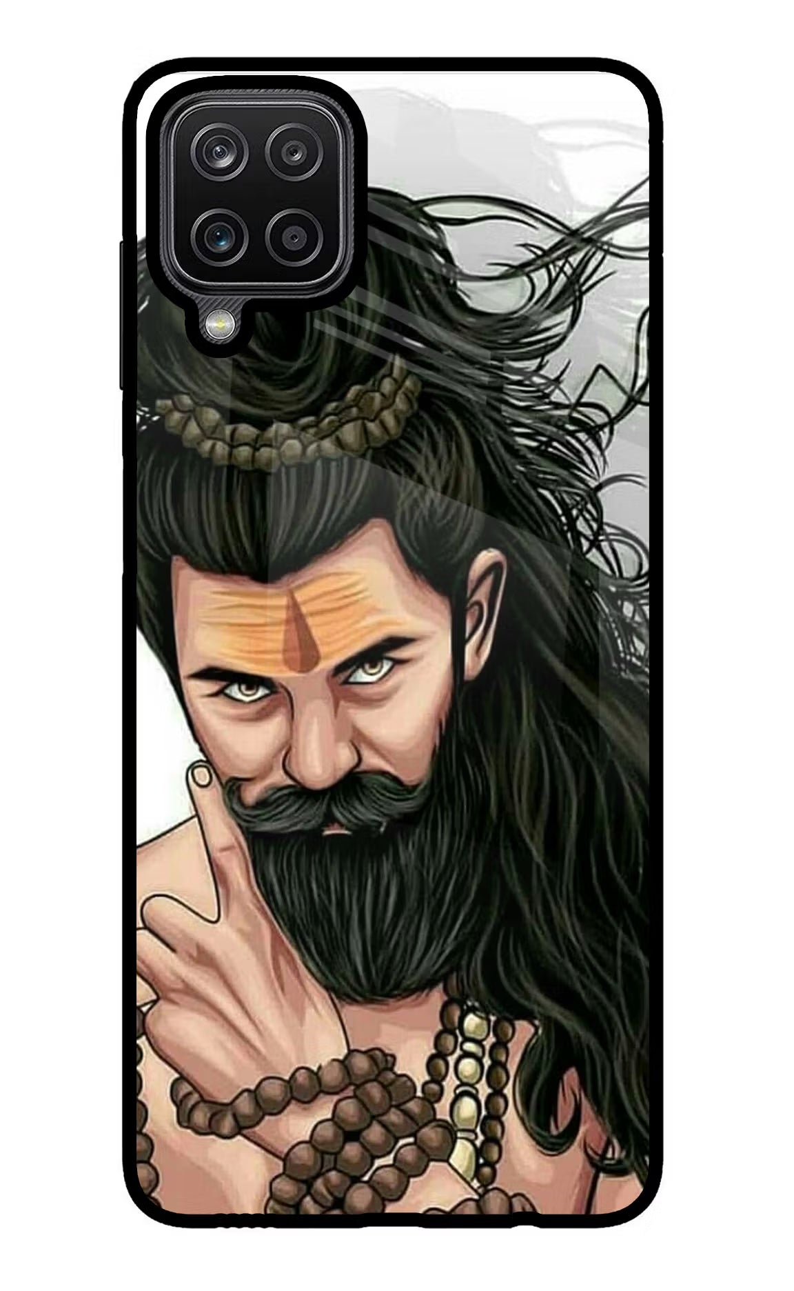 Mahadev Samsung M12/F12 Glass Case Back Cover by Casekaro