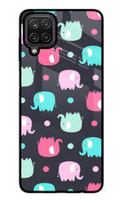 Elephants Samsung M12/F12 Glass Case