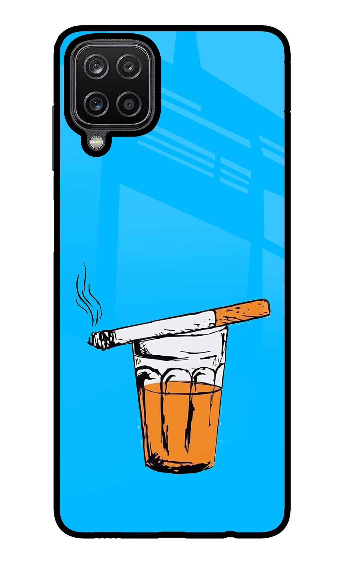 Chai Sutta Samsung M12/F12 Glass Case Back Cover by Casekaro