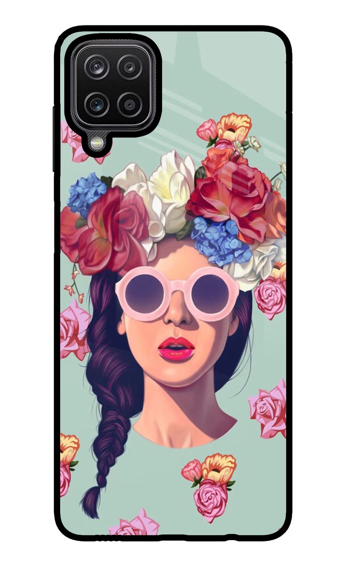 Pretty Girl Samsung M12/F12 Glass Case Back Cover by Casekaro