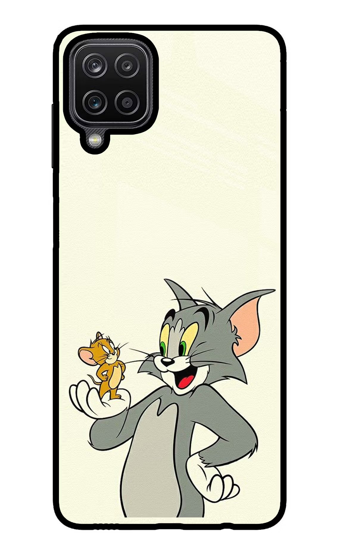 Tom & Jerry Samsung M12/F12 Glass Case Back Cover by Casekaro