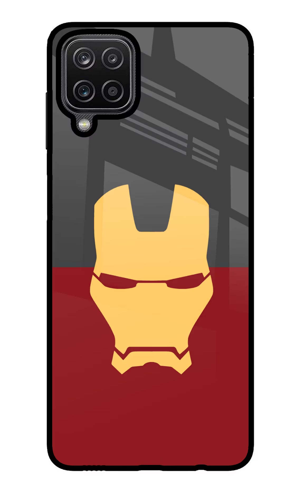 Ironman Samsung M12/F12 Glass Case Back Cover by Casekaro