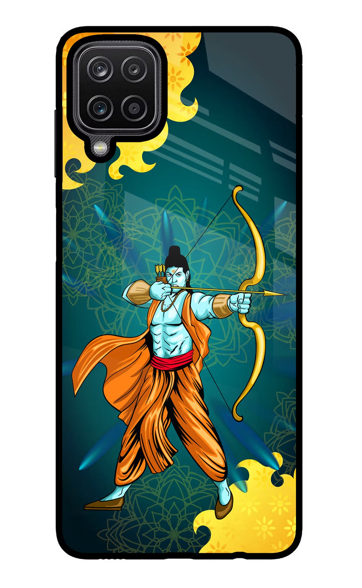 Lord Ram - 6 Samsung M12/F12 Glass Case Back Cover by Casekaro