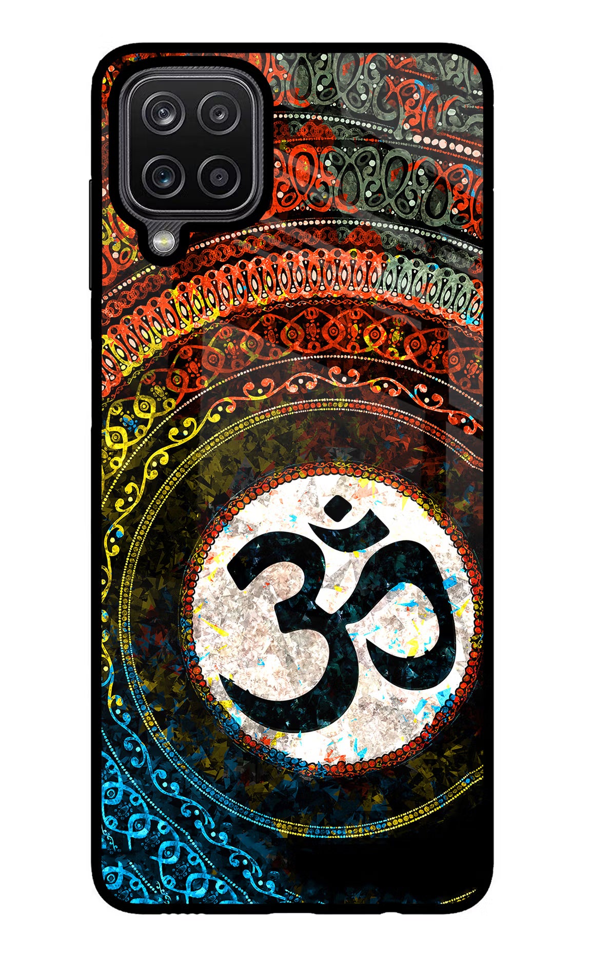Om Cultural Samsung M12/F12 Glass Case Back Cover by Casekaro