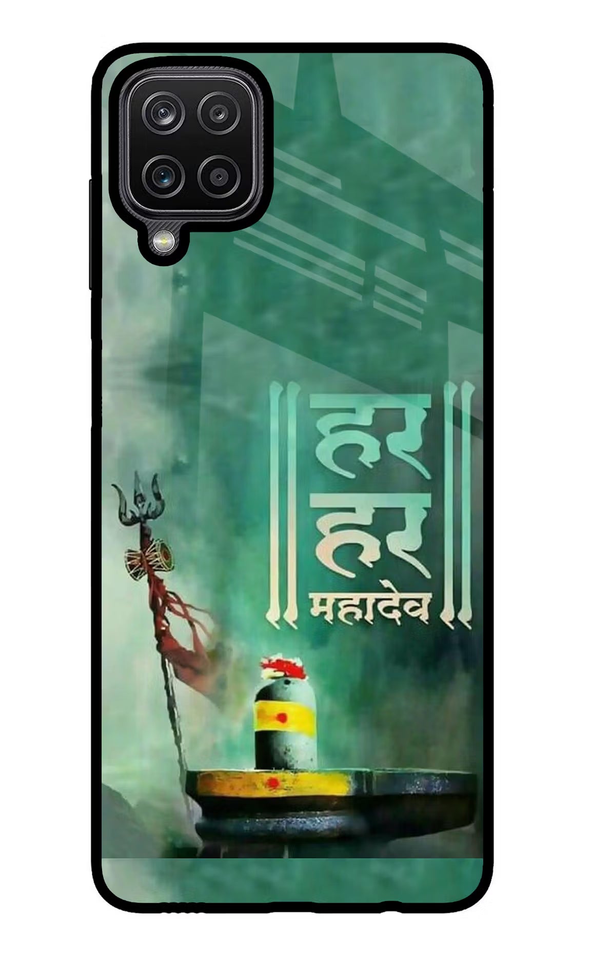 Har Har Mahadev Shivling Samsung M12/F12 Glass Case Back Cover by Casekaro