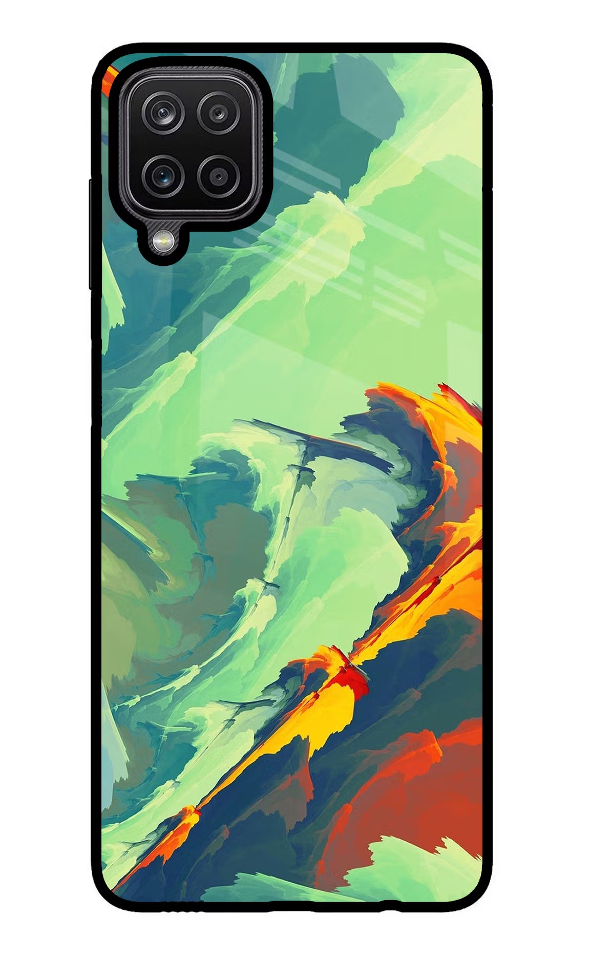 Paint Art Samsung M12/F12 Glass Case Back Cover by Casekaro