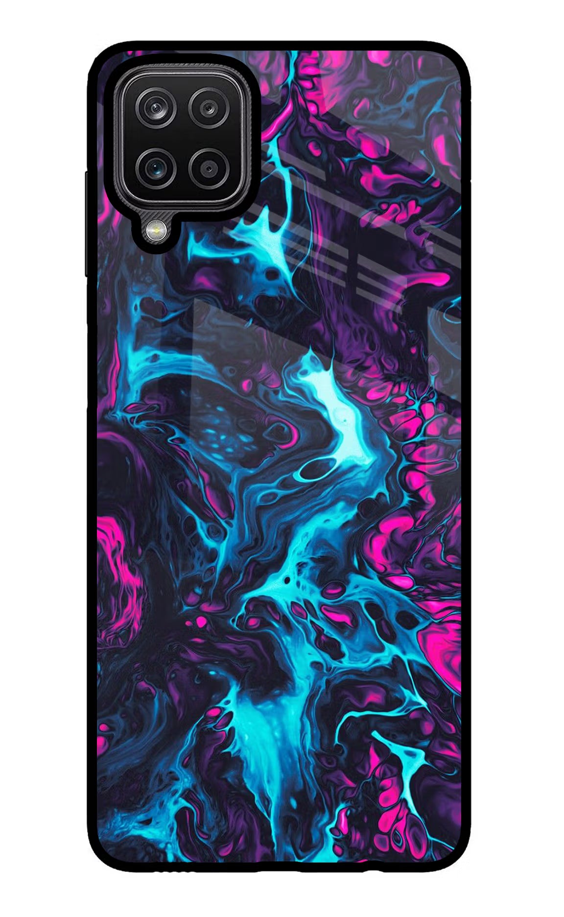 Abstract Samsung M12/F12 Glass Case Back Cover by Casekaro