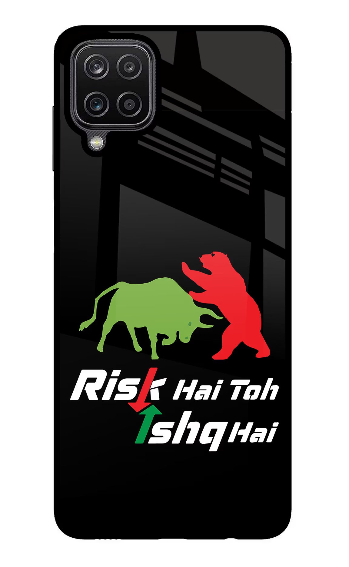 Risk Hai Toh Ishq Hai Samsung M12/F12 Glass Case Back Cover by Casekaro