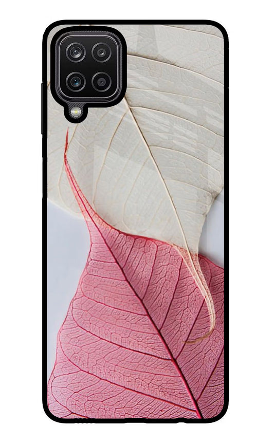 White Pink Leaf Samsung M12/F12 Glass Case