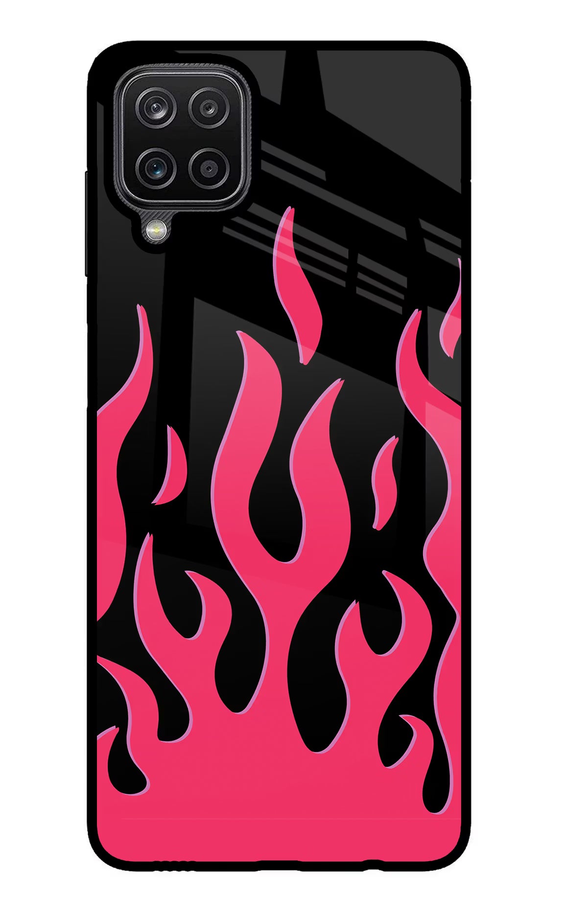 Fire Flames Samsung M12/F12 Glass Case Back Cover by Casekaro