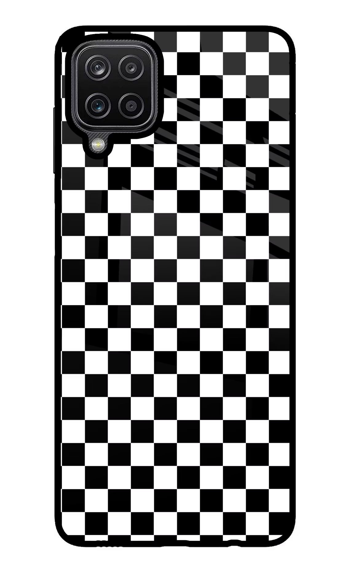 Chess Board Samsung M12/F12 Glass Case Back Cover by Casekaro
