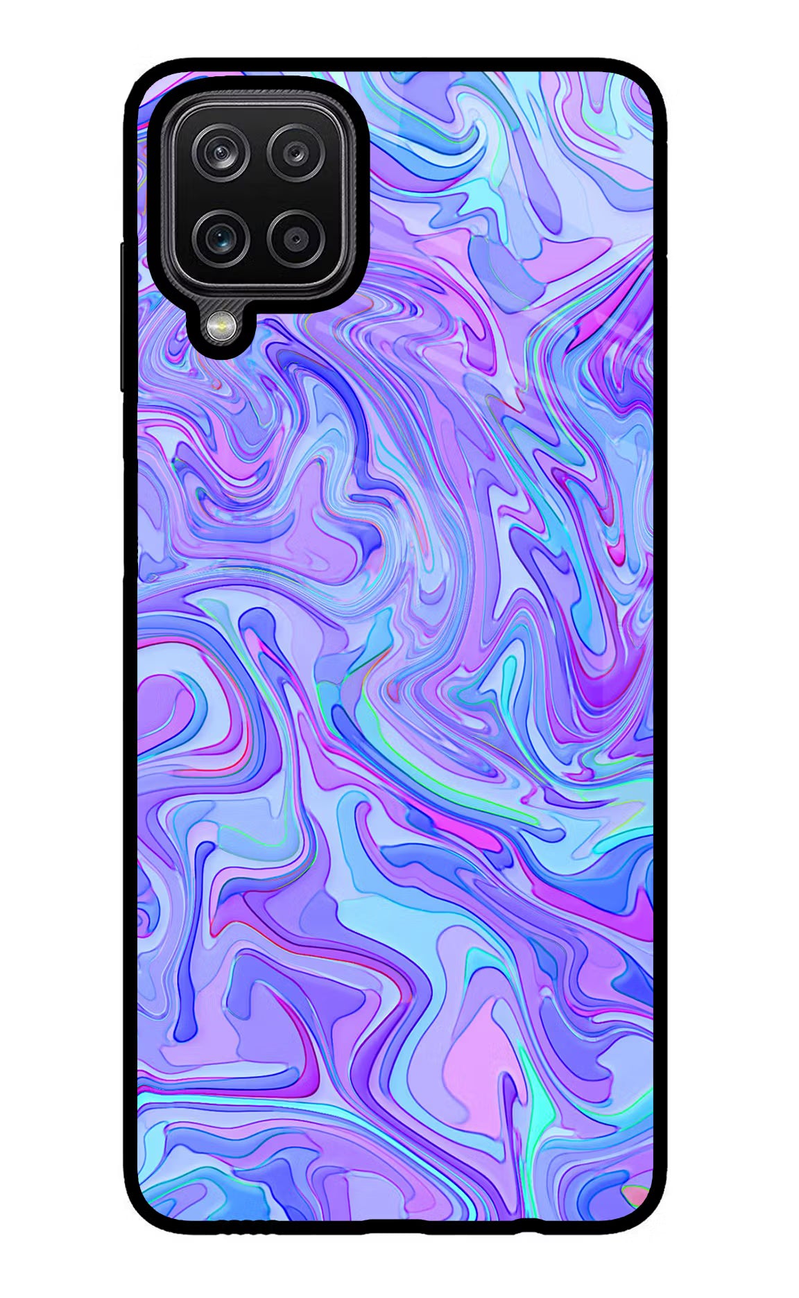 Glitter Samsung M12/F12 Glass Case Back Cover by Casekaro