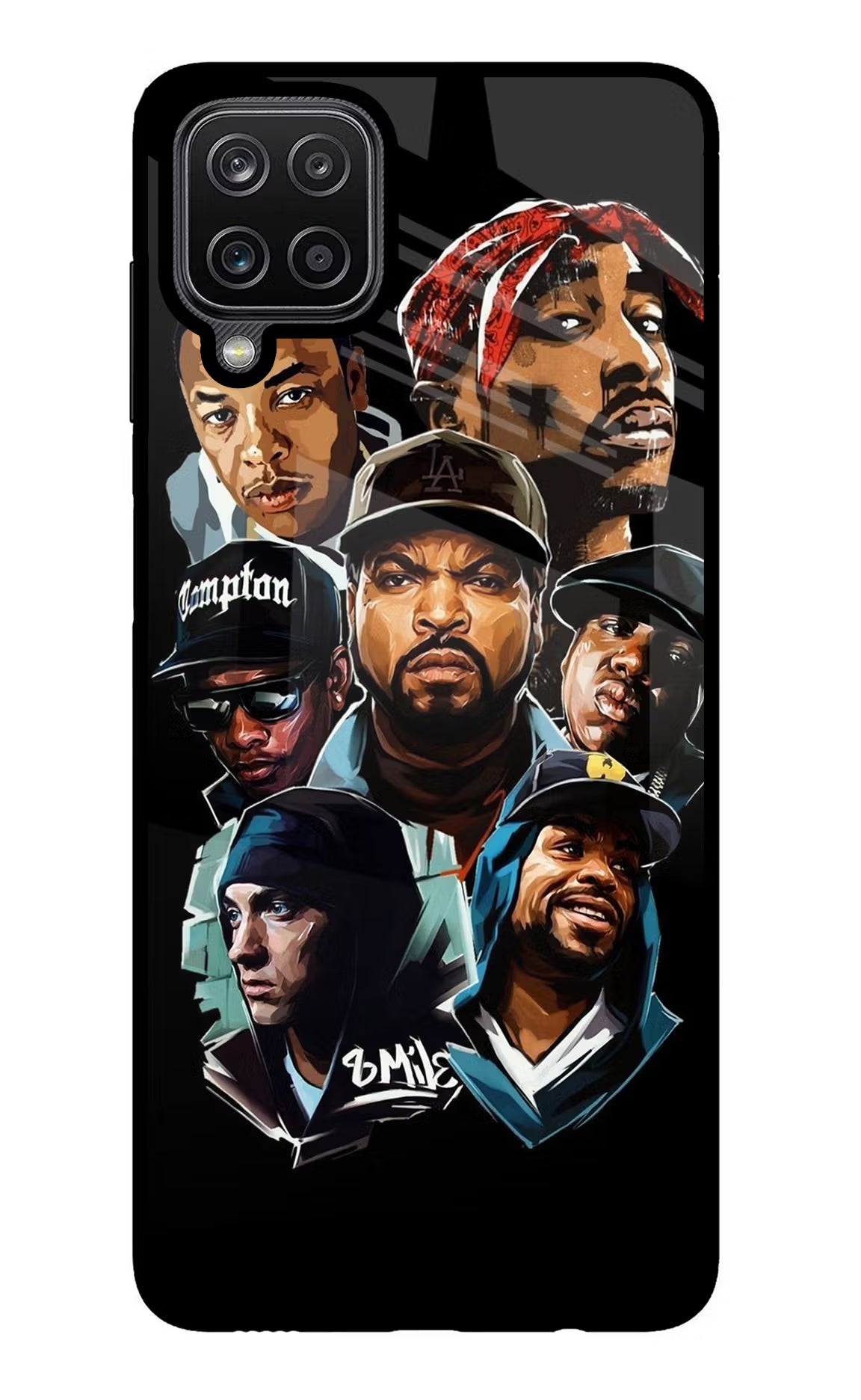Rappers Samsung M12/F12 Glass Case Back Cover by Casekaro