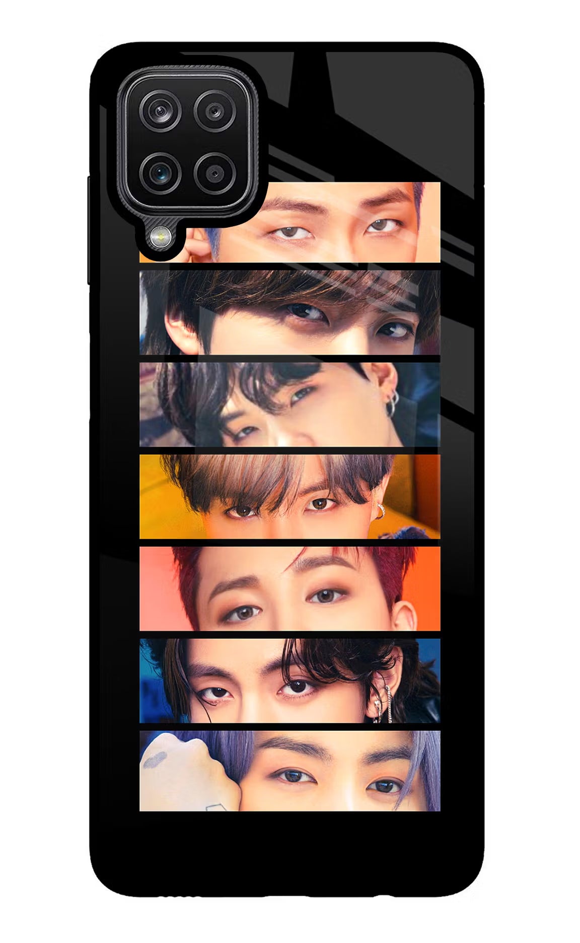 BTS Eyes Samsung M12/F12 Glass Case Back Cover by Casekaro