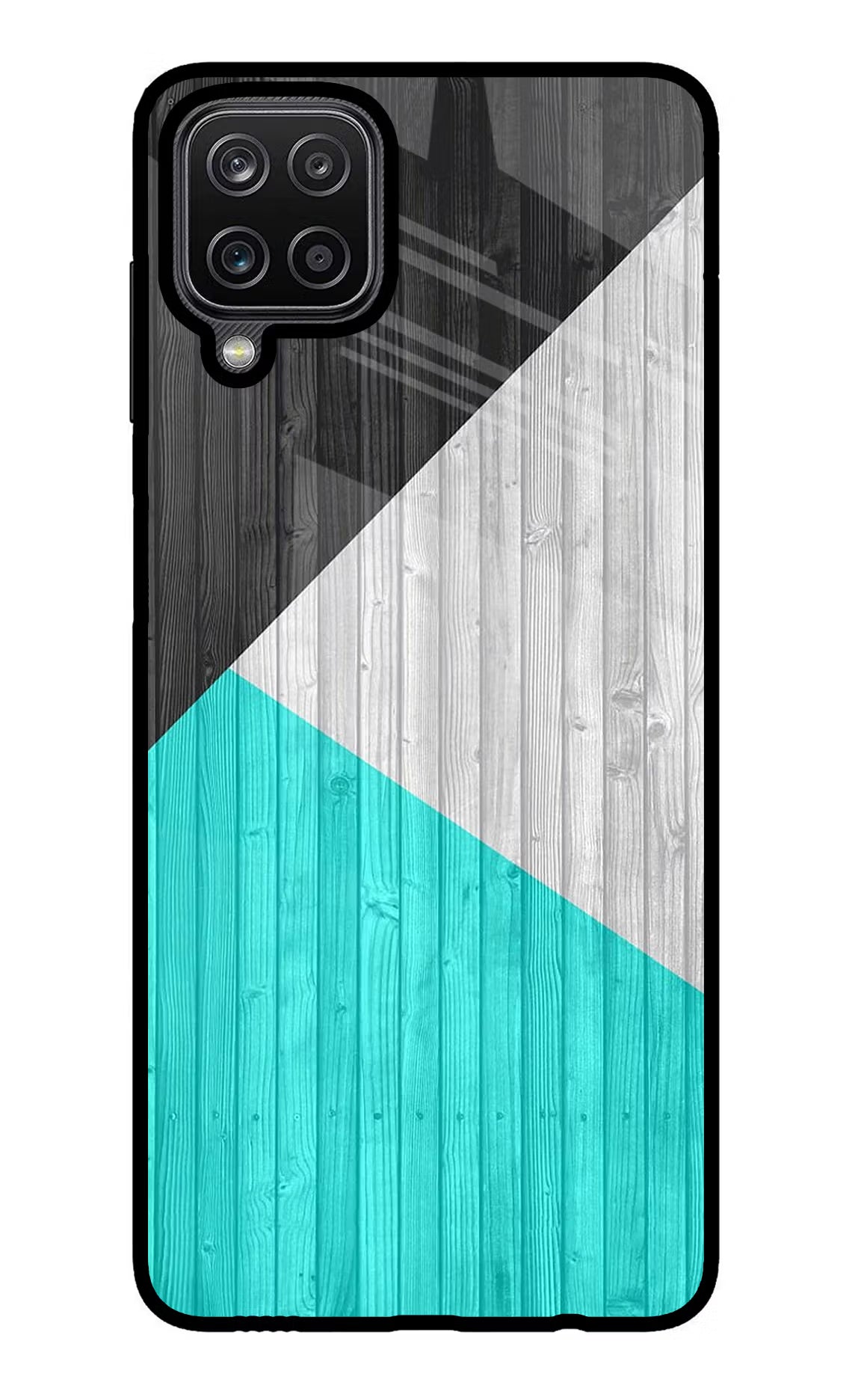Wooden Abstract Samsung M12/F12 Glass Case Back Cover by Casekaro