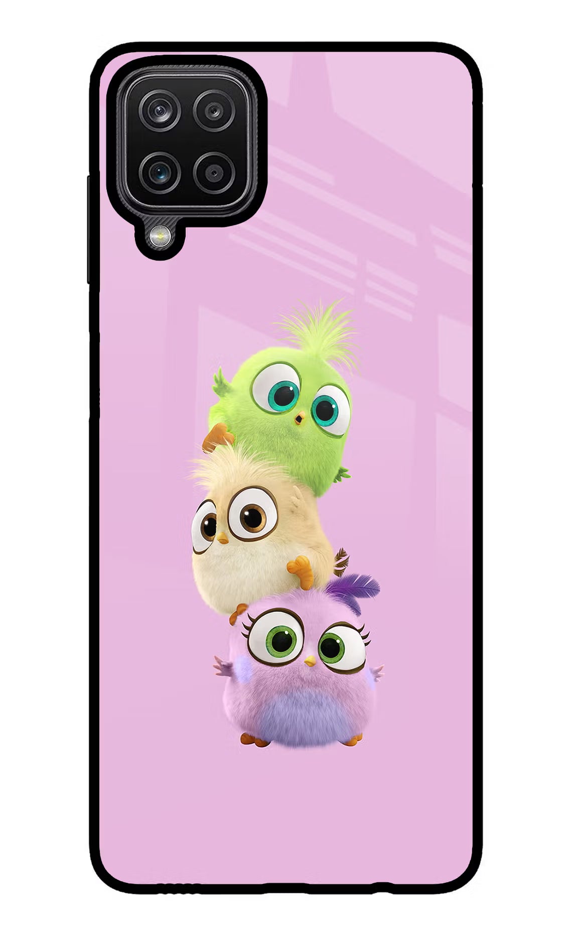 Cute Little Birds Samsung M12/F12 Glass Case Back Cover by Casekaro