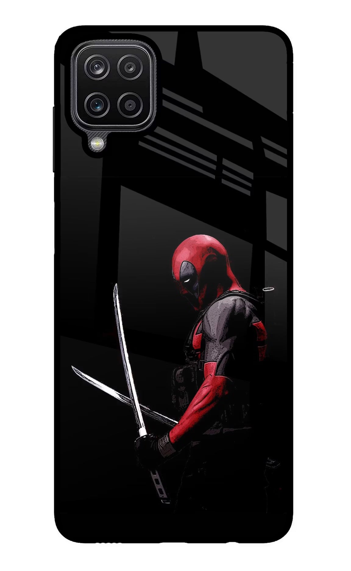 Deadpool Samsung M12/F12 Glass Case Back Cover by Casekaro