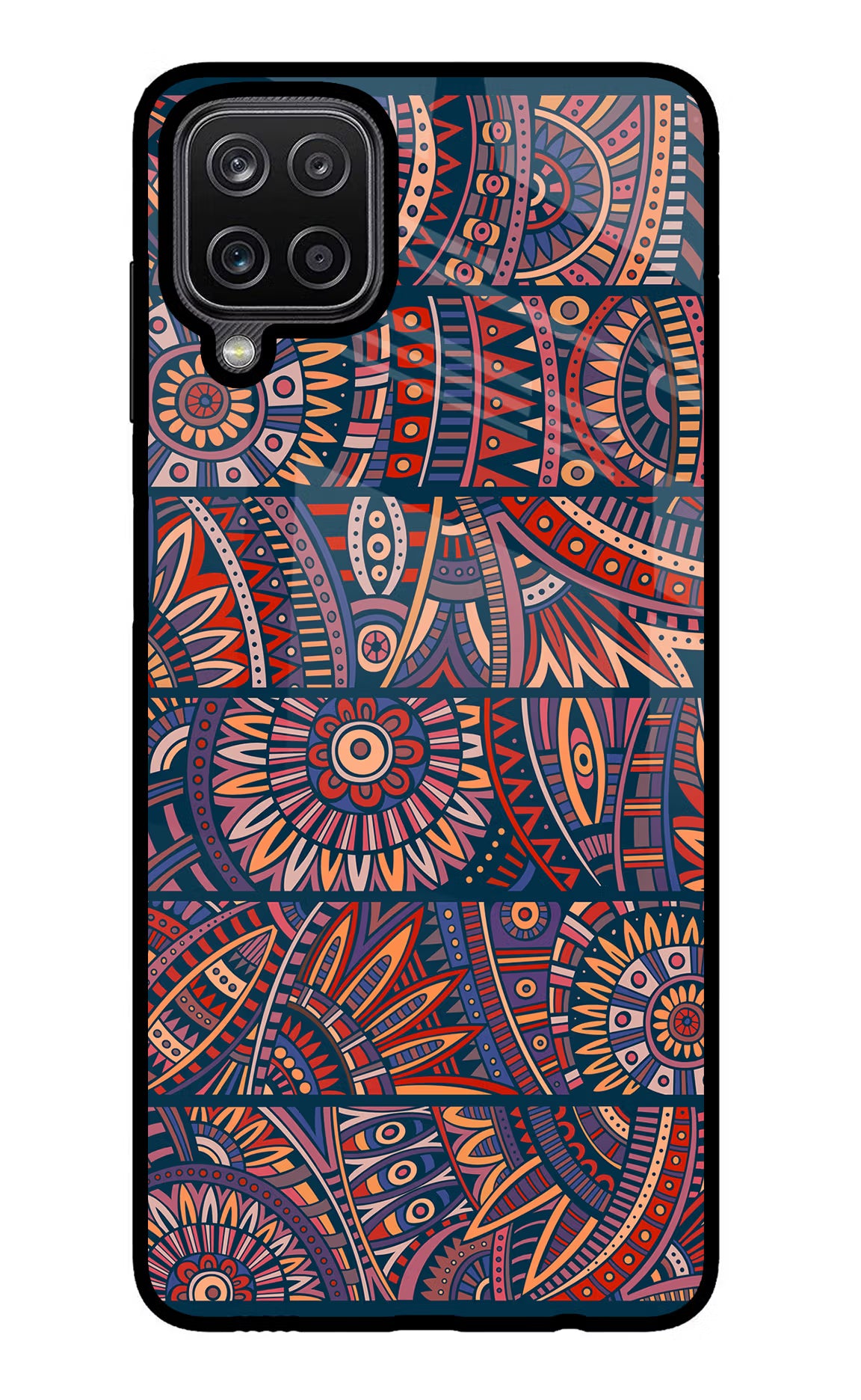 African Culture Design Samsung M12/F12 Glass Case Back Cover by Casekaro